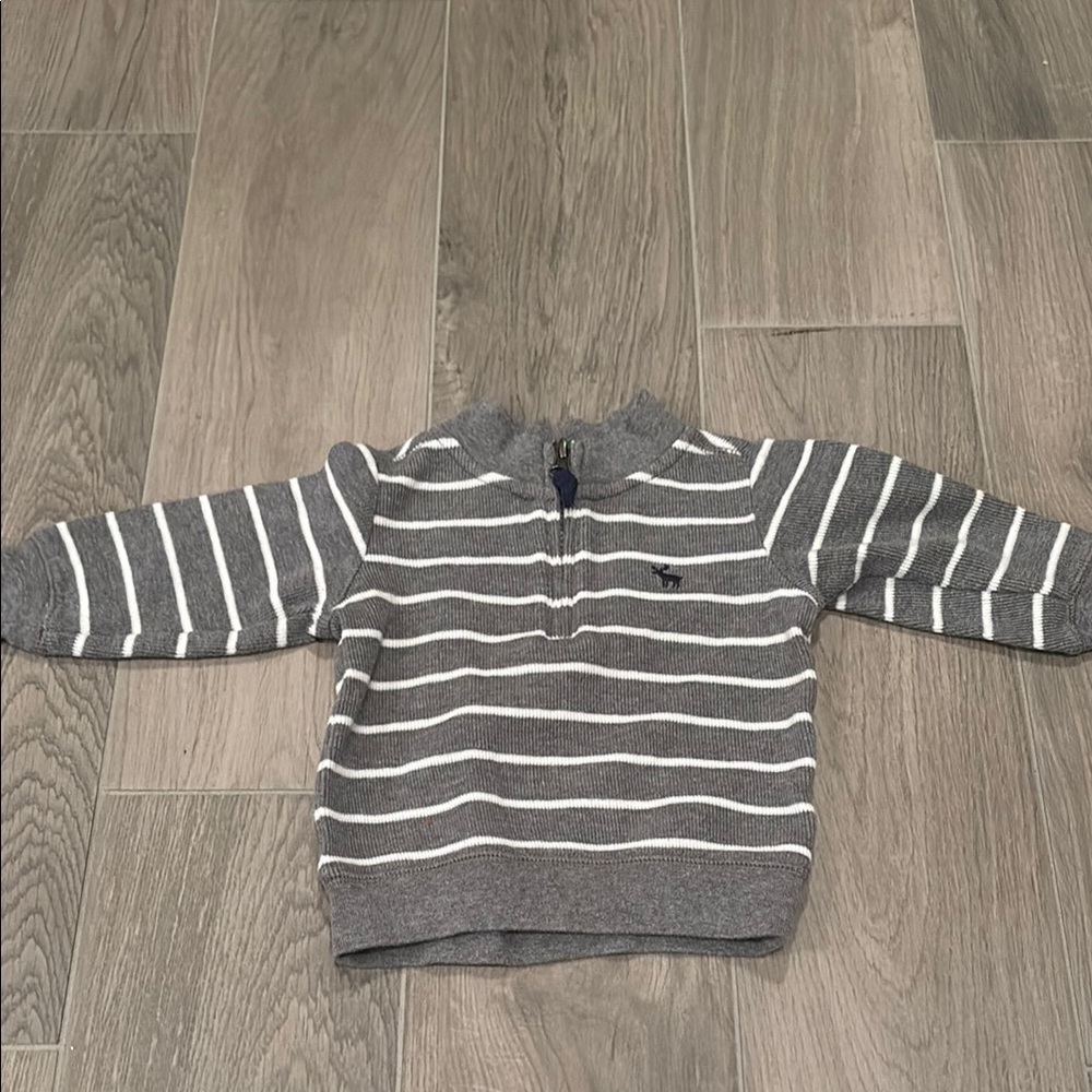 Carters Baby Grey Striped Sweater Size 9 Months